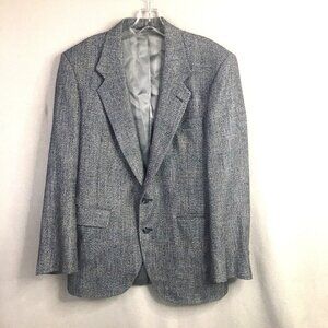 Vintage Amercian Craftsmen Sports Coat Mens 42 Black White Tweed Blazer Jacket